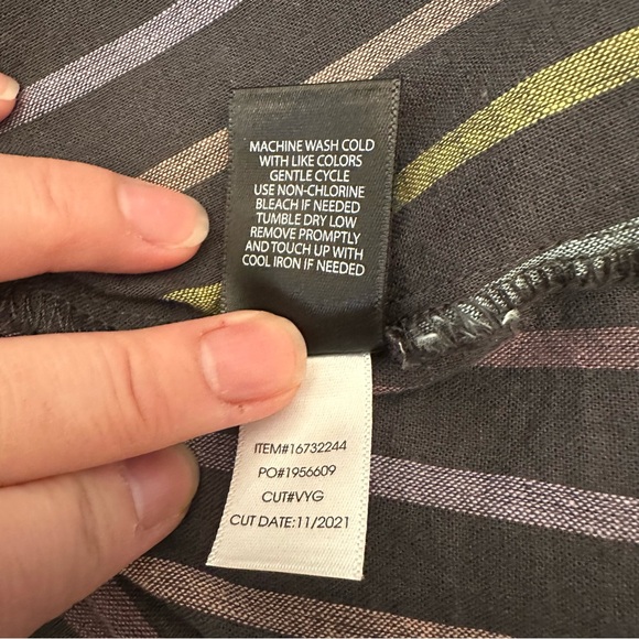 Torrid Striped Midi Skirt Size 1X A-Line Retro 50s Button Down Full Pinup Circle - Picture 10 of 10